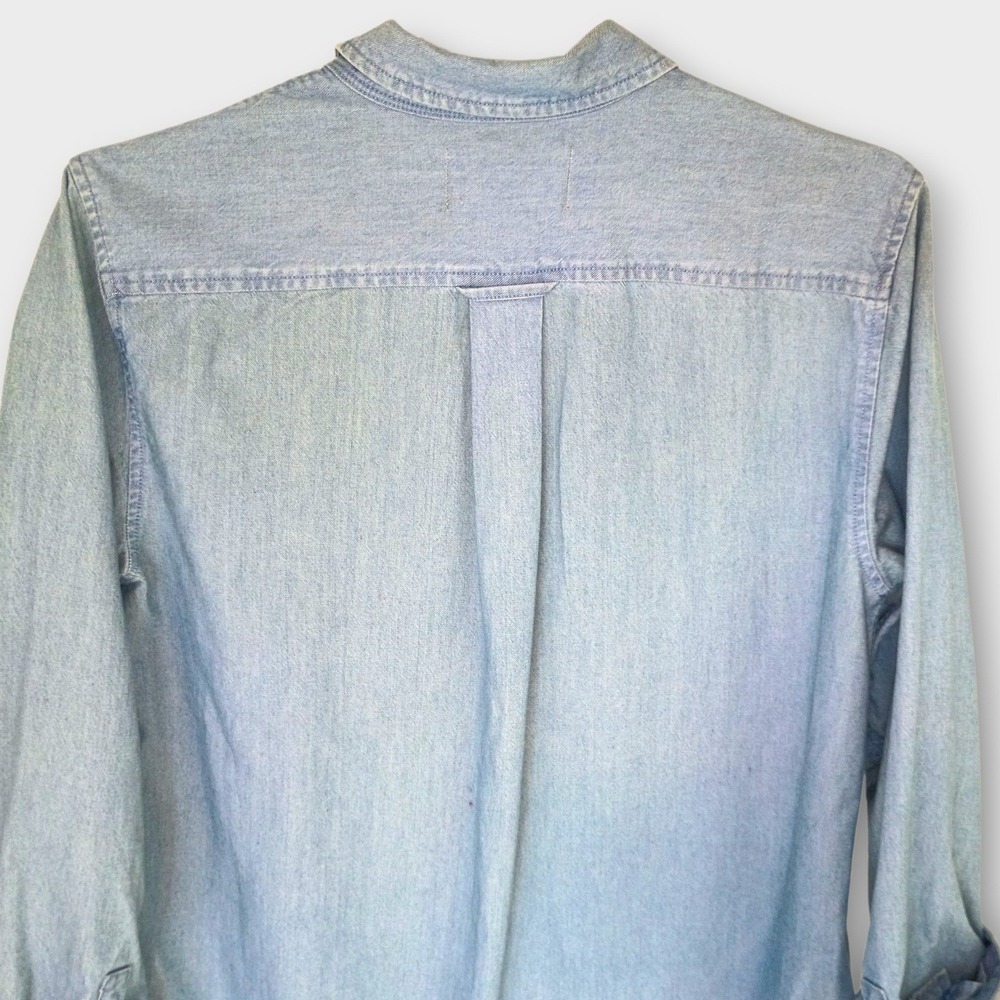 Everlane Denim Shirt Dress Womens‎ Size 4 Light Wash Long Sleeve Casual Buttons - Picture 7 of 10